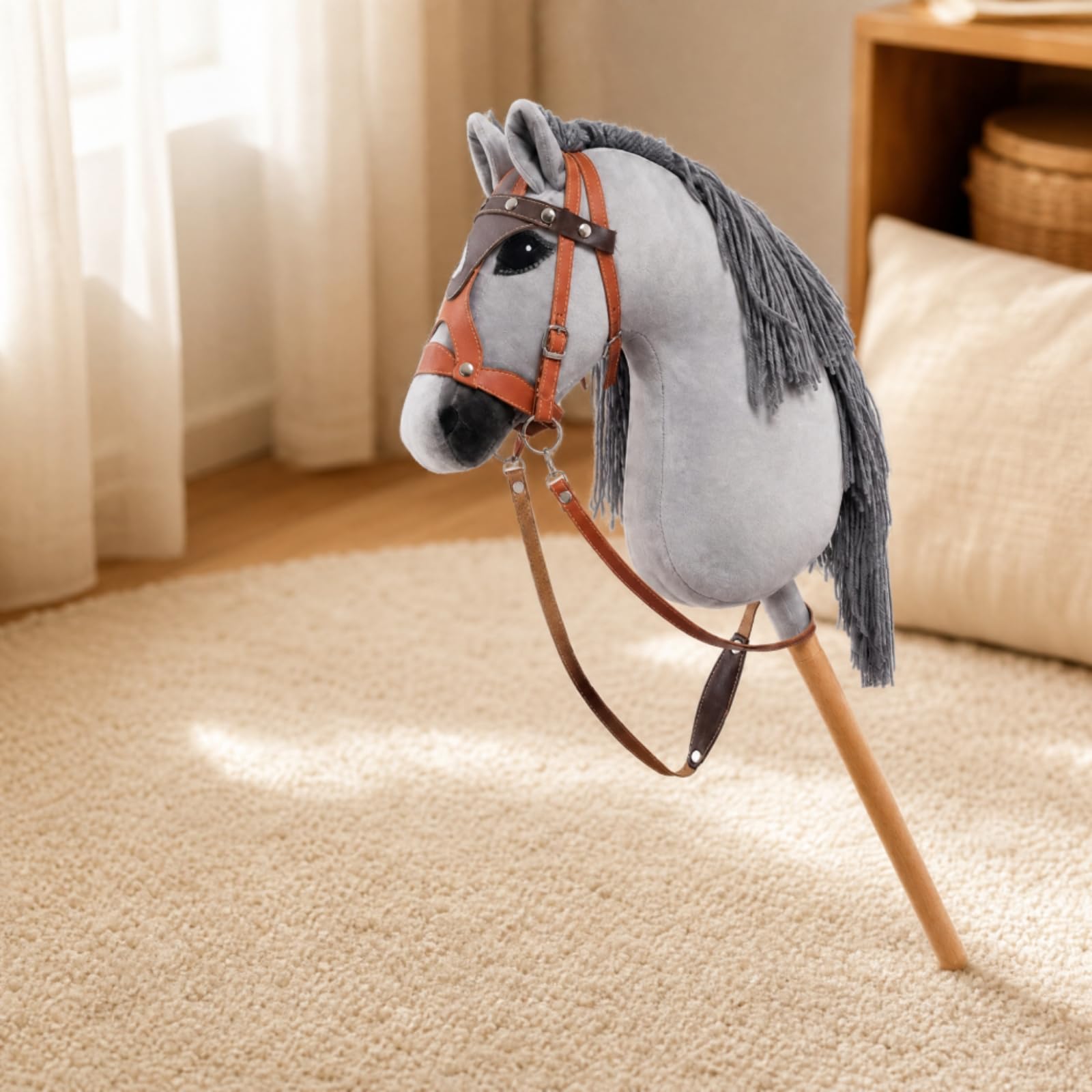 kowaku a Bastone con di Peluche Morbido a Bastone in Peluche Resistente Hobby Horse per Giochi All'aperto
