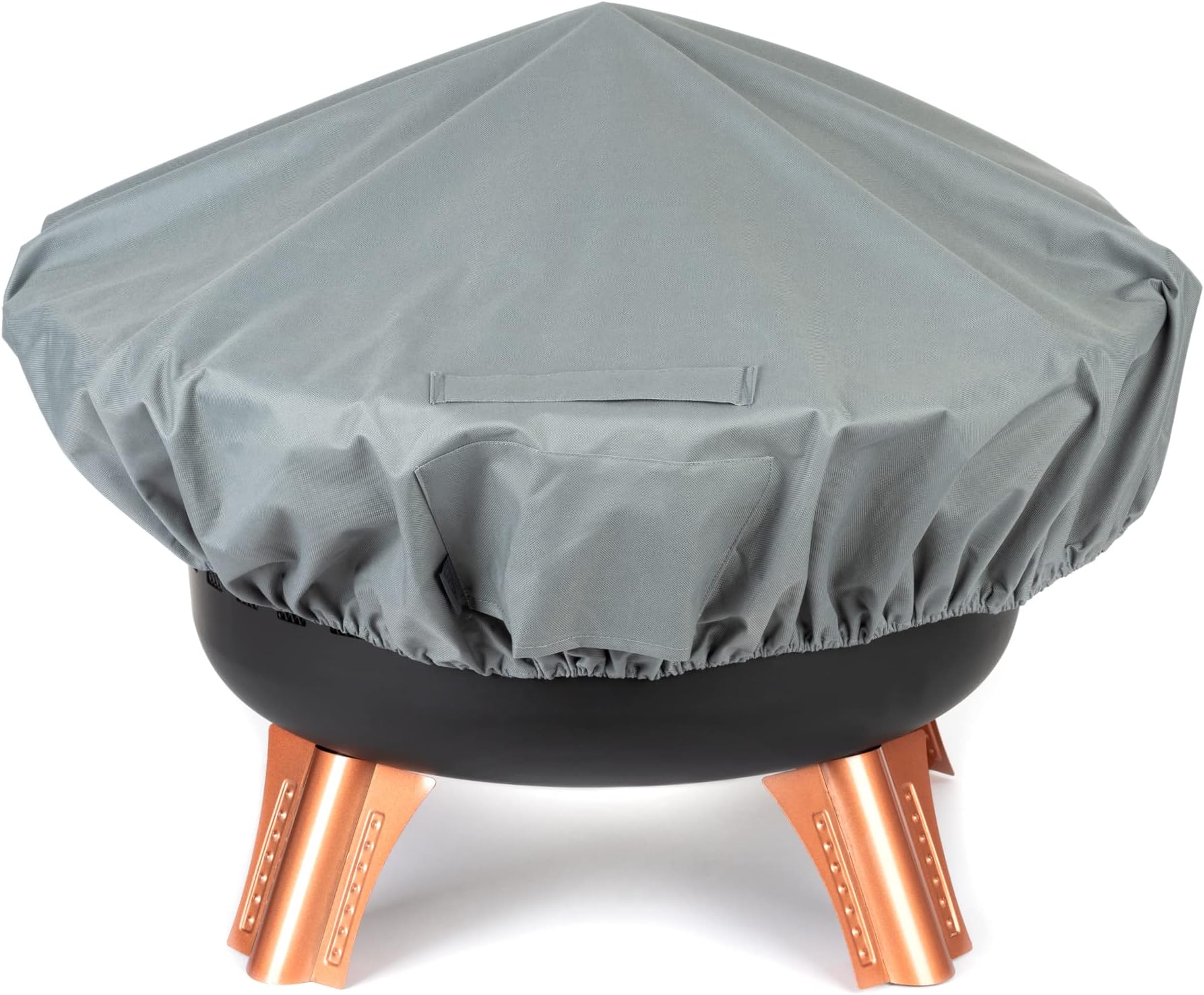Fineway Heavy Duty Premium Round Fire Pit Cover - Waterproof and UV-Resistant Outdoor BBQ & Firepit Protector with Ventilation Window and Handle - Firepit Cover Round for Firepits Up to 131cm Diameter