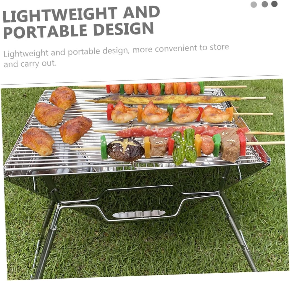 Portable Folding Camping Grill Charcoal Barbecue Rack Foldable Outdoor Bbq Stove for Hiking and Travel