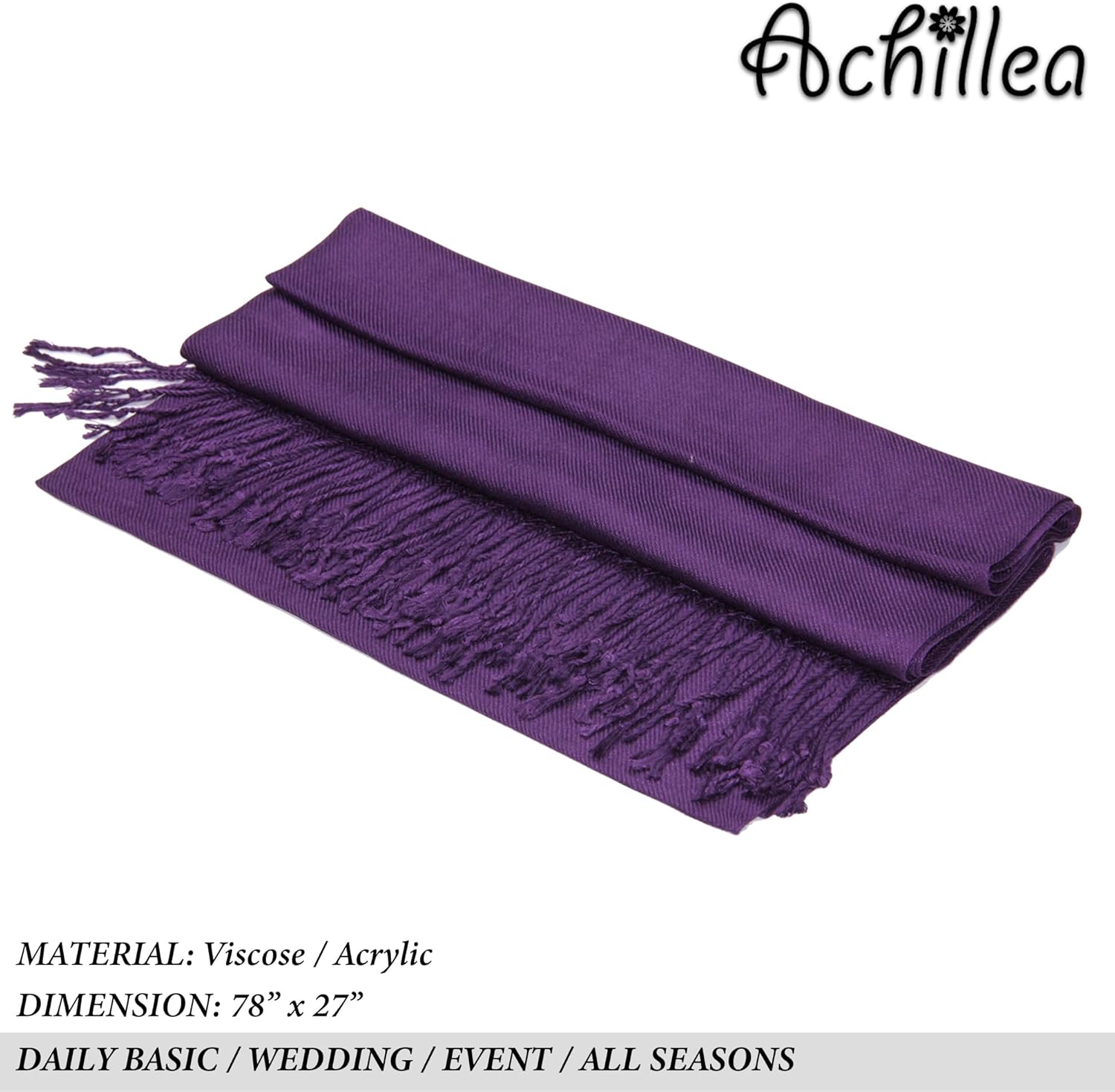 Achillea Soft Silky Pashmina Scarf for Women – Shawl Wrap for Evening Dresses, Bridesmaids, Weddings & Everyday Wear - Image 6