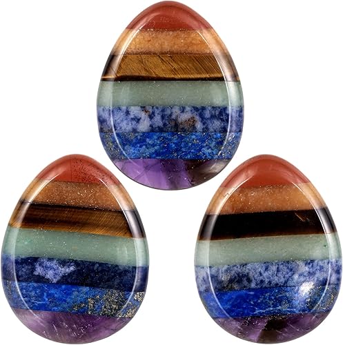 Miniatura 7 de Rockcloud Cristal curativo de 1.6 pulgadas, arco iris, corazón, amor, piedra de preocupación, piedras de palma para el pulgar para el equilibrio de