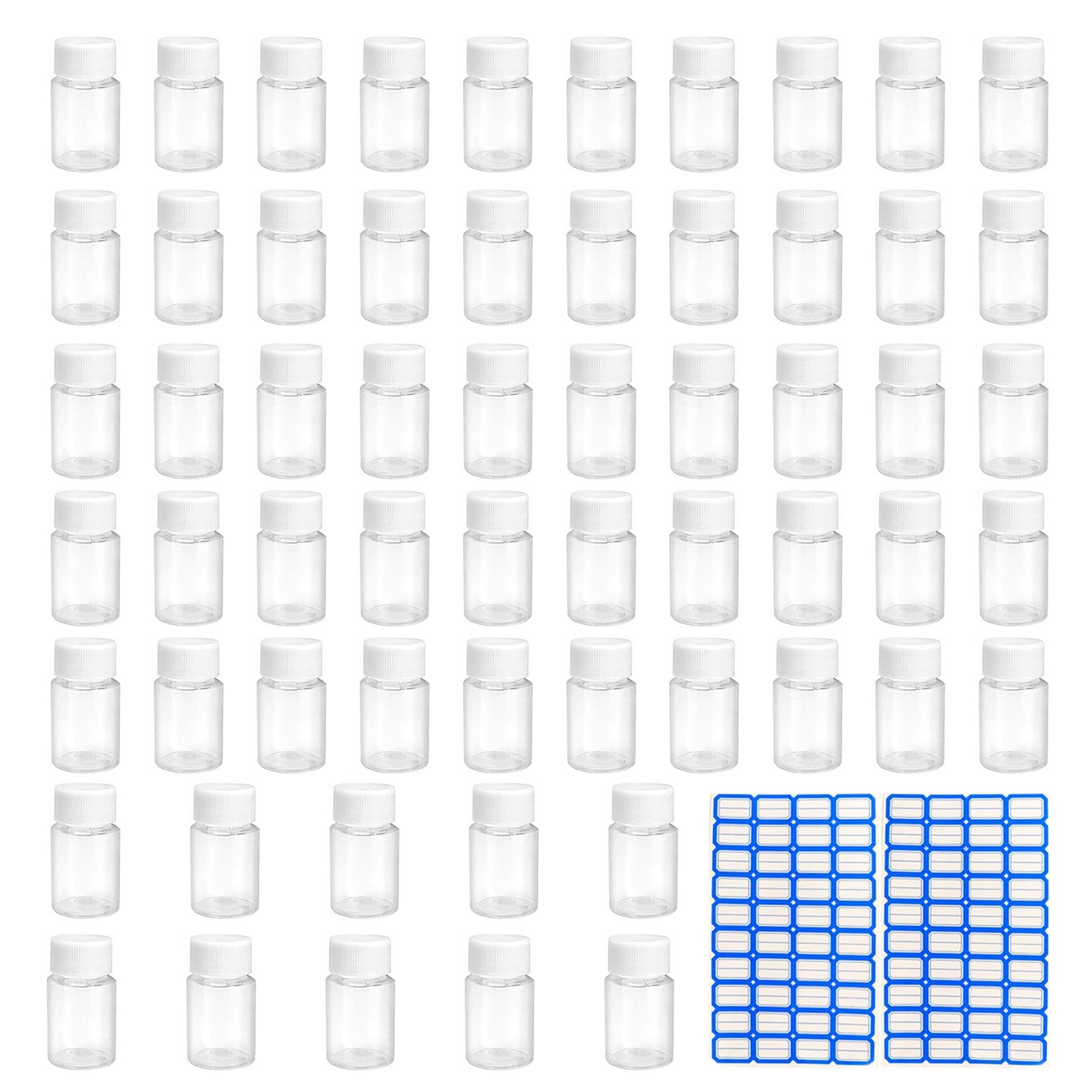 Pffiocix Of 60 15ml Travel Bottles with Stickers Bottles for Shampoo and Lotion Transparent Dispenser Bottle Dispenser
