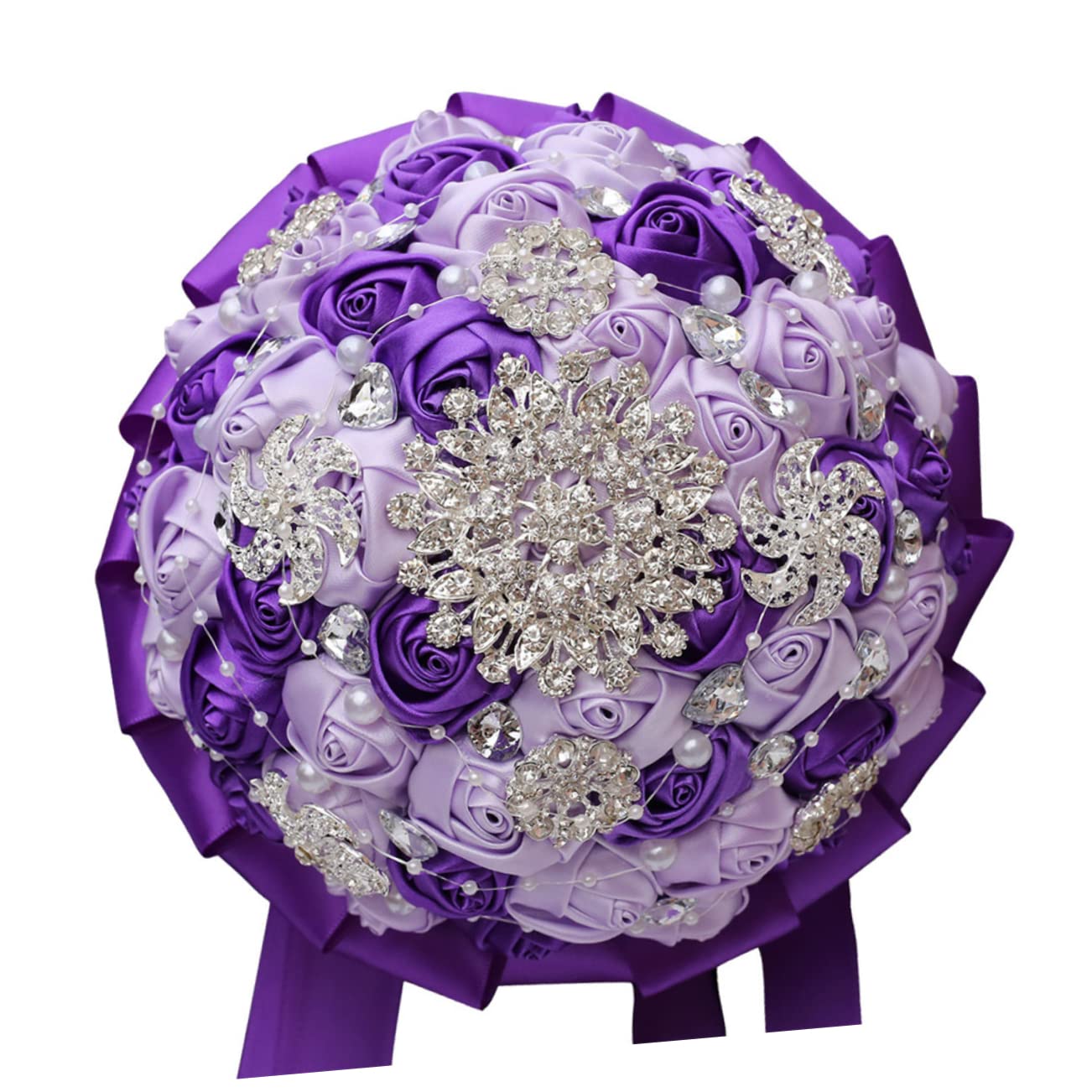MAGICLULU 1pièce Bouquet De Mariage Artificiel avec Ruban Élégant pour Mariée Et Décoration De Mariage pour Photos