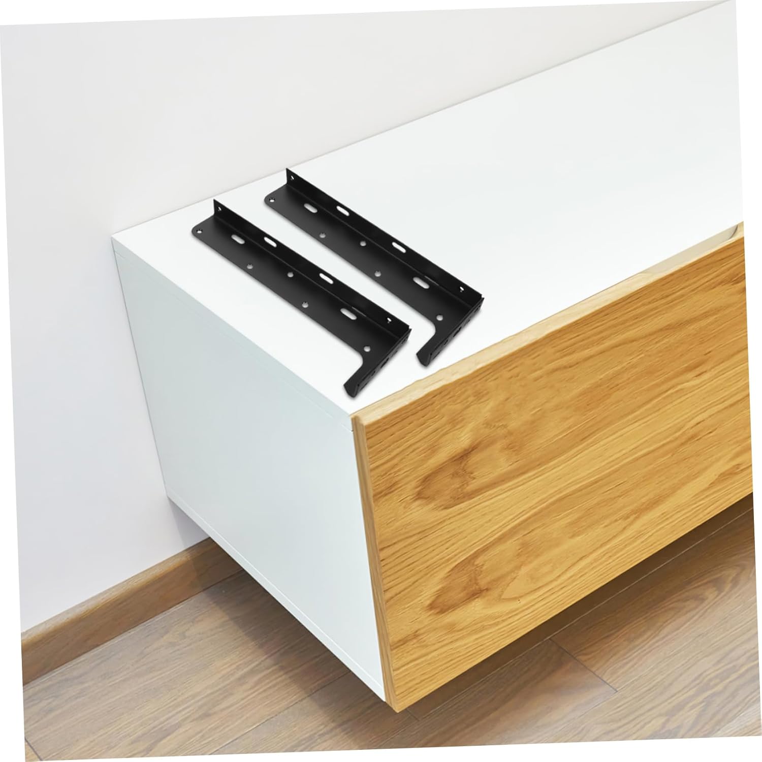 Ciieeo 2pcs Heavy Duty Brackets for Shelves Black Metal Wall Mount Brackets for Kitchen and Bathroom Floating Shelf Support Designed for Versatile Installation and Load Bearing