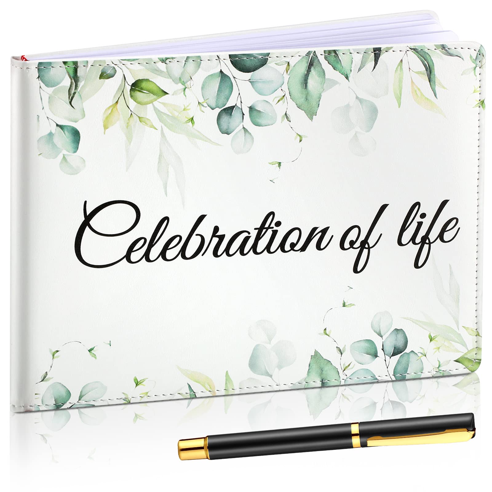 Patelai Funeral Guest Book with Pen, Celebration of Life