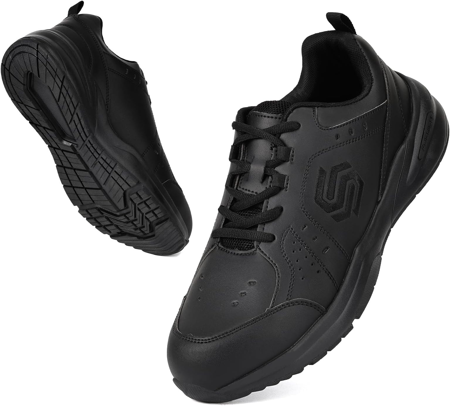 Furuian Steel Toe Shoes for Men Fashion Safety Shoes for Men Comfortable Steel Toe Sneakers Stylish Mens Safety Work Sneakers