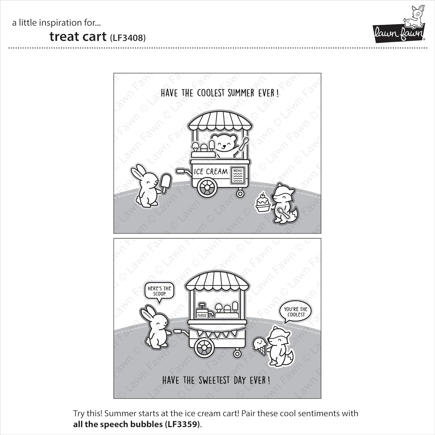 Lawn Fawn - Treat Cart - Stamps, Dies, Coloring Stencils & Pocket