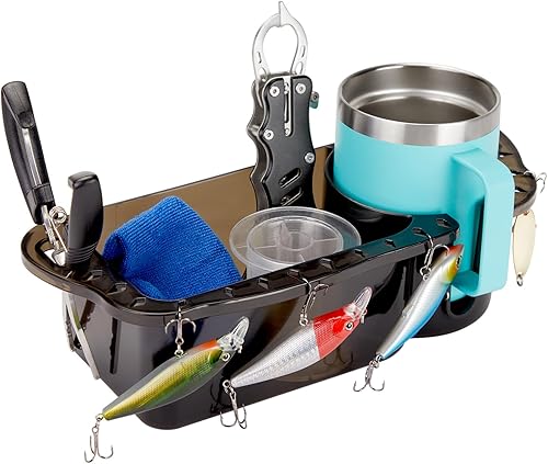 Miniatura 11 de KEMIMOTO Organizador de barco, ajuste universal para bajo, kayak, pontón, barco Jon, organizador de pesca, almacenamiento de cabina