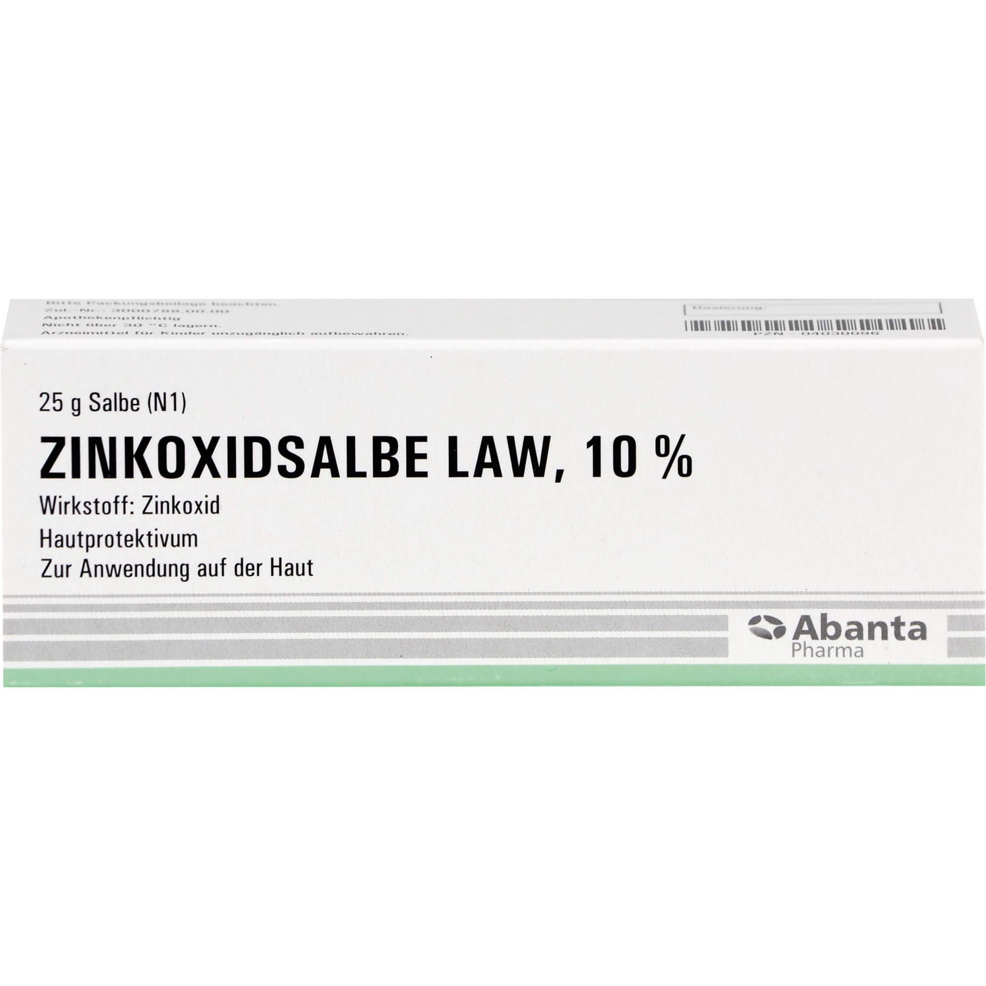 Zinkoxidsalbe 10% – 25 g (PZN 04030096)