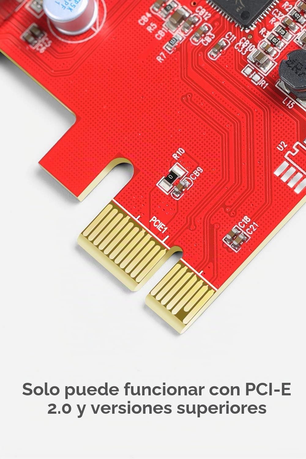 Inateck KTU3FR-4P - Tarjeta de 4 Puertos USB (PCI Express) para PC de Escritorio, 15 Conectores Pin de alimentación SATA, con Cable de 4 Pines para 2x15pin + Y-Cable de 15 a 15 Pines