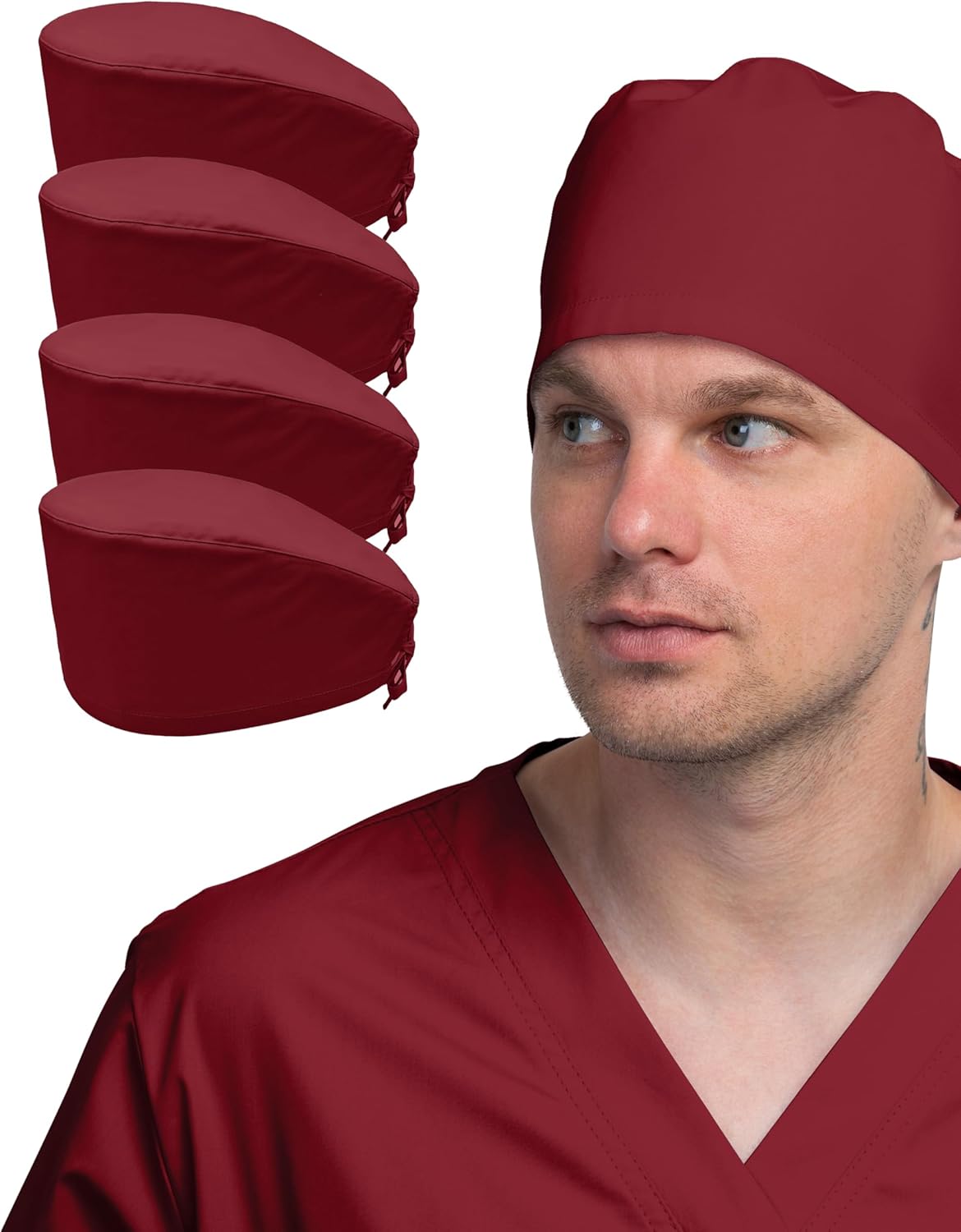 4 Pack Solid Colour Working Cap for Comfortable and Stylish Healthcare Professionals