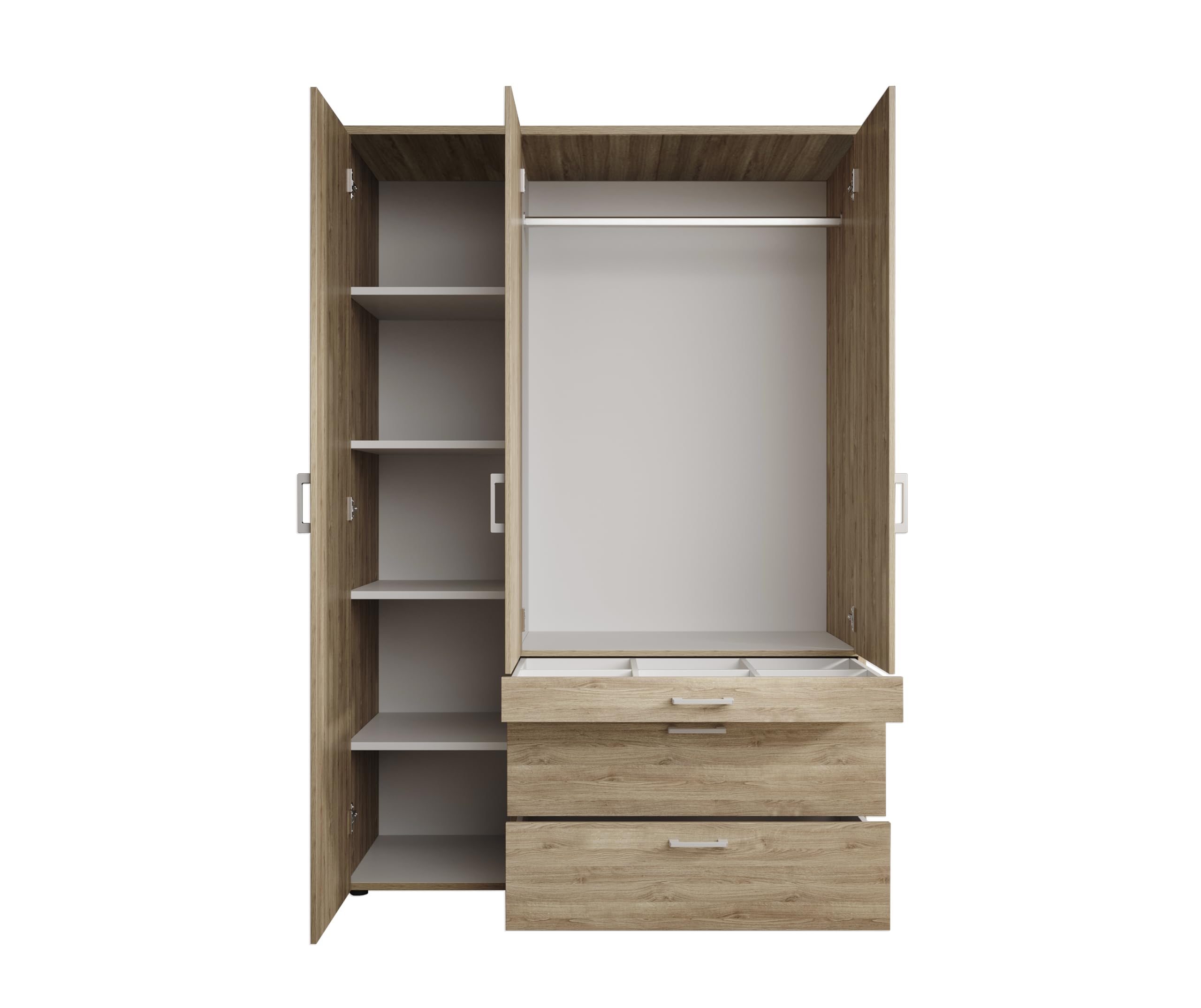 Armadio a 3 ante battenti con specchio 135x195x56 cm AVANTI TRENDSTORE