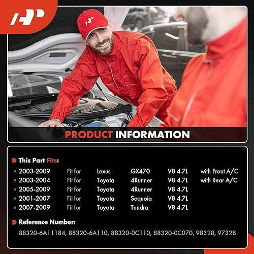 Miniatura 2 de A-Premium Compresor de aire acondicionado con embrague compatible con Toyota Tundra 2007-2009, 4Runner 2003-2009, Sequoia 2001-2007 y Lexus GX470