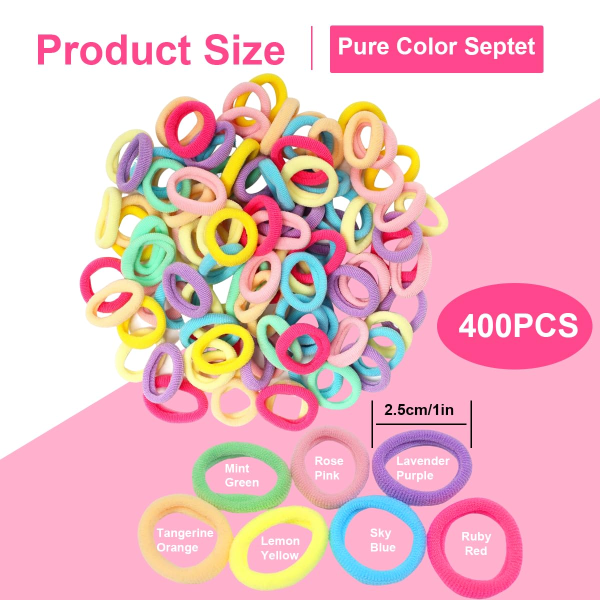 400 Pcs Baby Hair Bands, Mini Toddler Hair Bobbles - Image 2