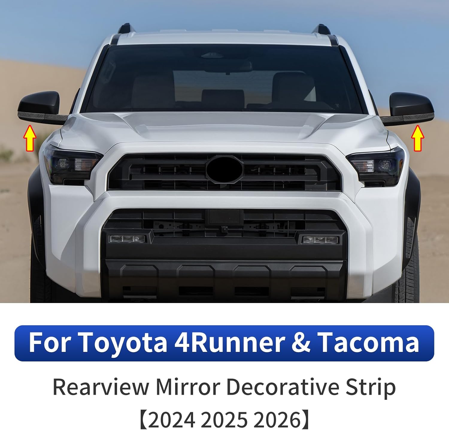 Rearview Mirror Trim for 2024-2026 Toyota 4runner & Tacoma Scratch-Resistant Tape Rearview Mirror Ornamental Plate Exterior Modification Accessories (carbon fiber pattern)