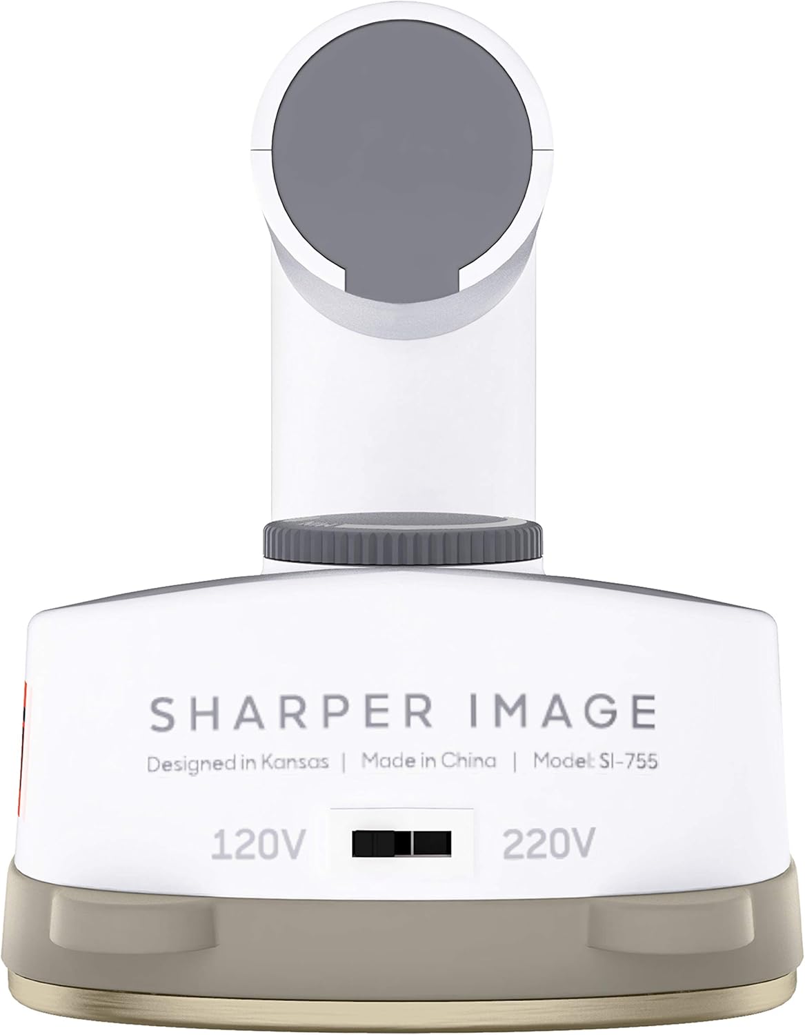 Sharper Image SI-755 Mini Steam Iron showing non-stick sole plate and measuring cup