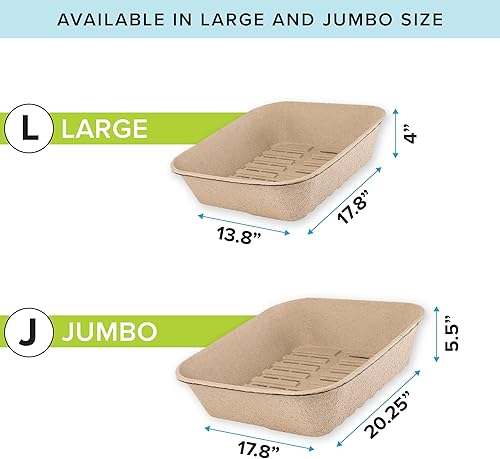 Miniatura 25 de Kitty Sift Paquete de 6 cajas de arena desechables para gatos, sostenible, limpia, Jumbo, paquete de 6