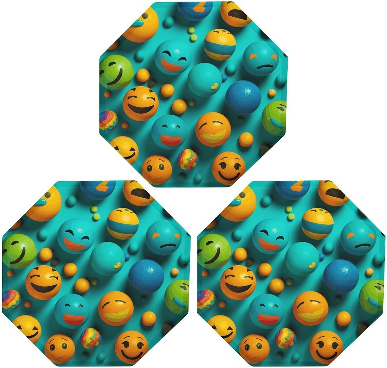 Ctagon Metal Sign for Home, Modern Display Plate for Kitchen, Smiley Face Plates Accent Hanging Wall Decorations 3PCS for Living Room, Bedroom, Hallway, Hotel