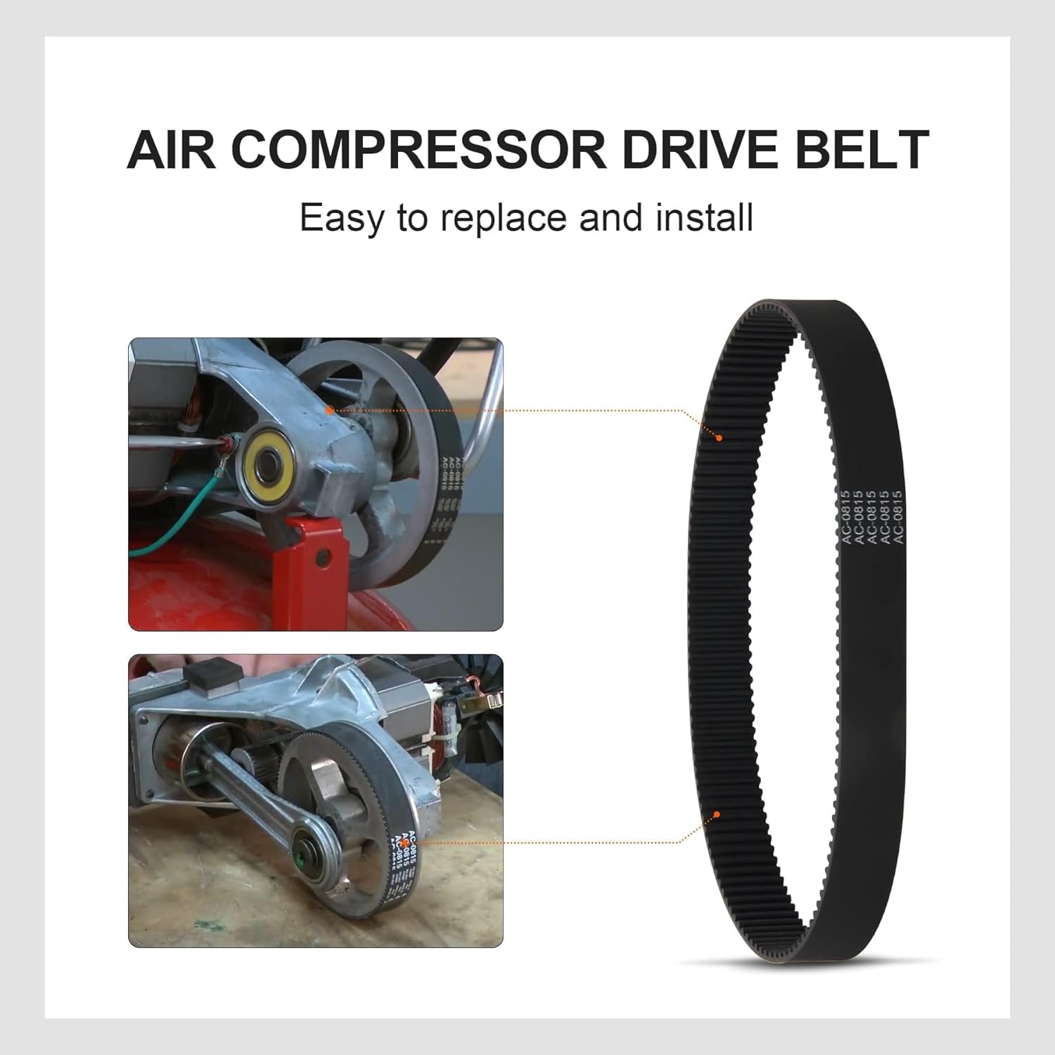3 Pack AC-0815 Air Compressor Belt for Dewalt Devilbiss Porter Cable Makita Sears Craftsman CAC-1311 CAC-1342