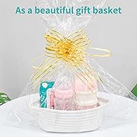 Vista 4 de ABenkle Cesta de almacenamiento pequeña, mini canasta, lindas cestas tejidas de cuerda de algodón, cubo decorativo bohemio para perros y gatos