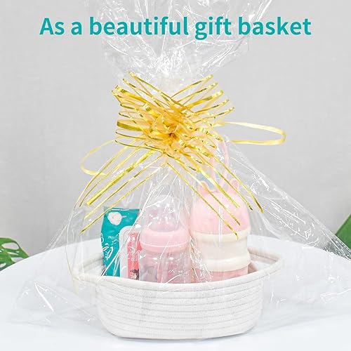 Miniatura 4 de ABenkle Cesta de almacenamiento pequeña, mini canasta, lindas cestas tejidas de cuerda de algodón, cubo decorativo bohemio para perros y gatos para