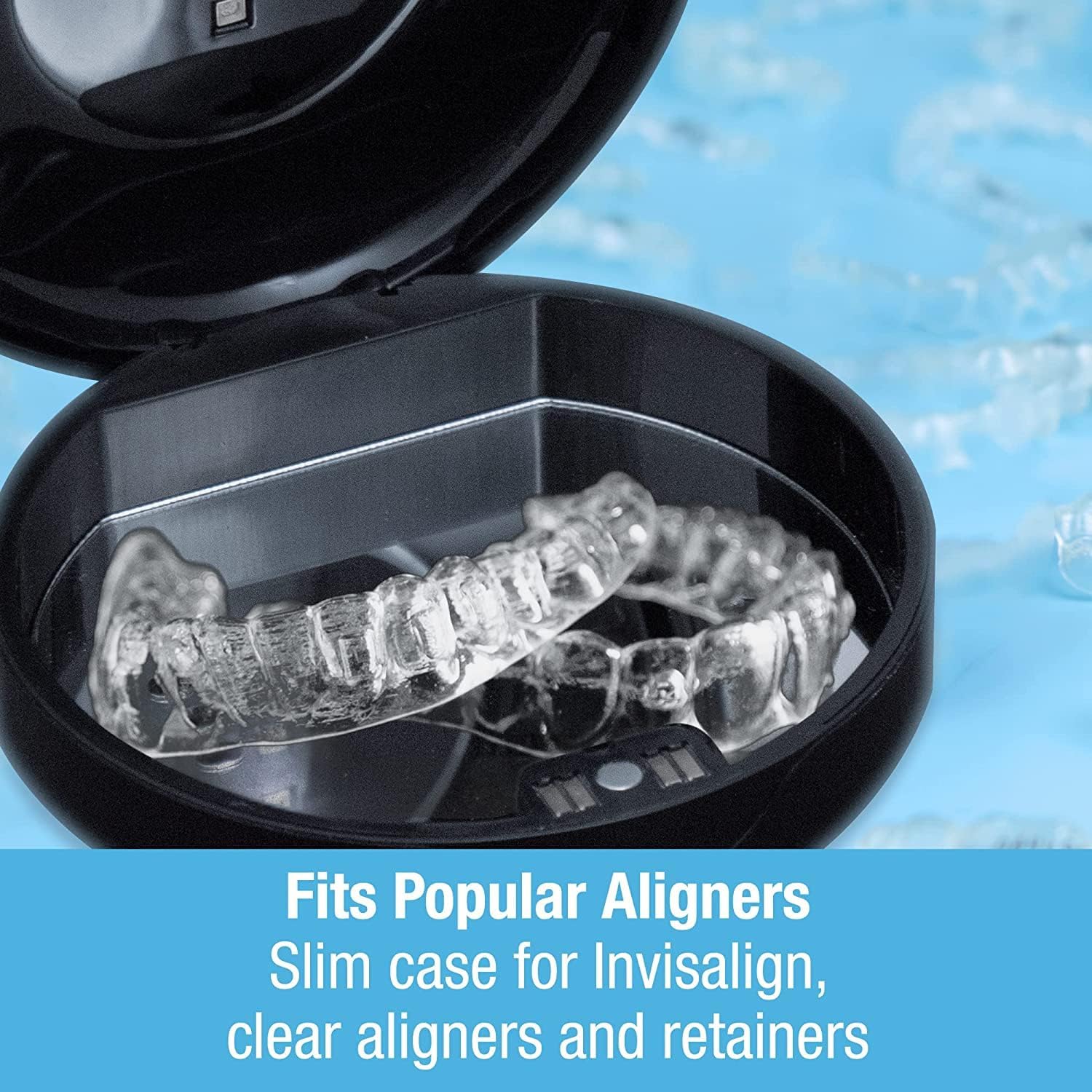 Tilcare UVC Retainer Case for Invisalign Dental Aligner with UV Light for Aligners, Retainers, Mouth Guard, Whitening Trays - Remove Odors