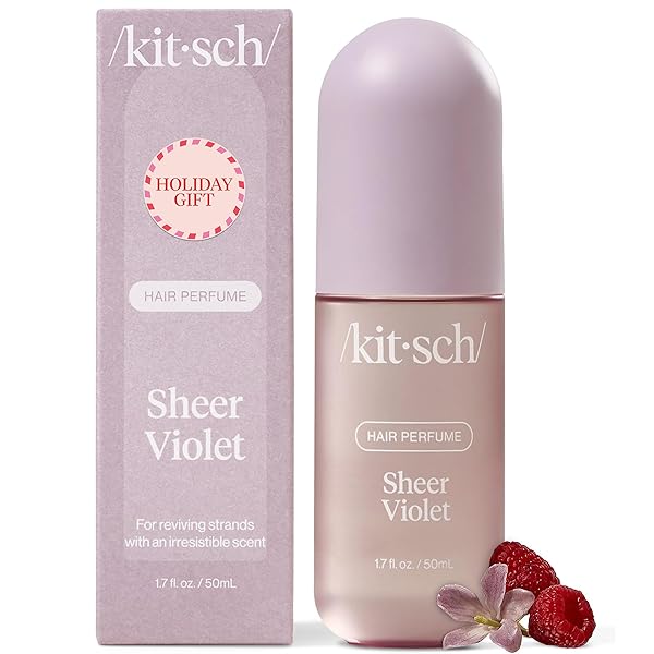 Kitsch Hair Perfume for Women - Sheer Violet | Clean, Deodorizing & Patented Odor-Eliminating Technology Hair Spray & Body Mist - Freshen Hair, Body & Pillows - Raspberry, Soft Musk Scent - 50mL
