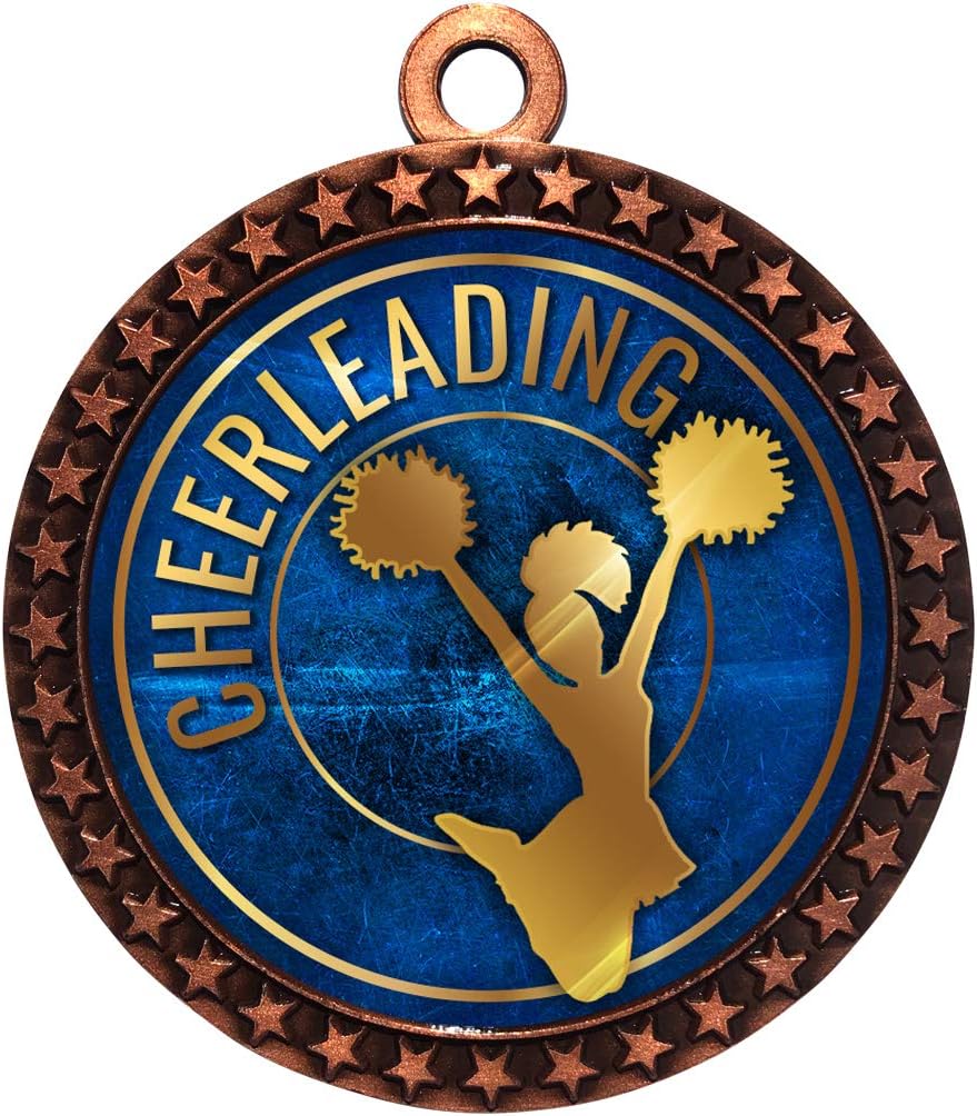 Express Medals 1 to 50 Packs Engraved Personalized Custom 2.5 Inch Cheerleading Medals Trophy Award with Neck Ribbon Medal Trophies Gift Prize Awards Gift D212EG16