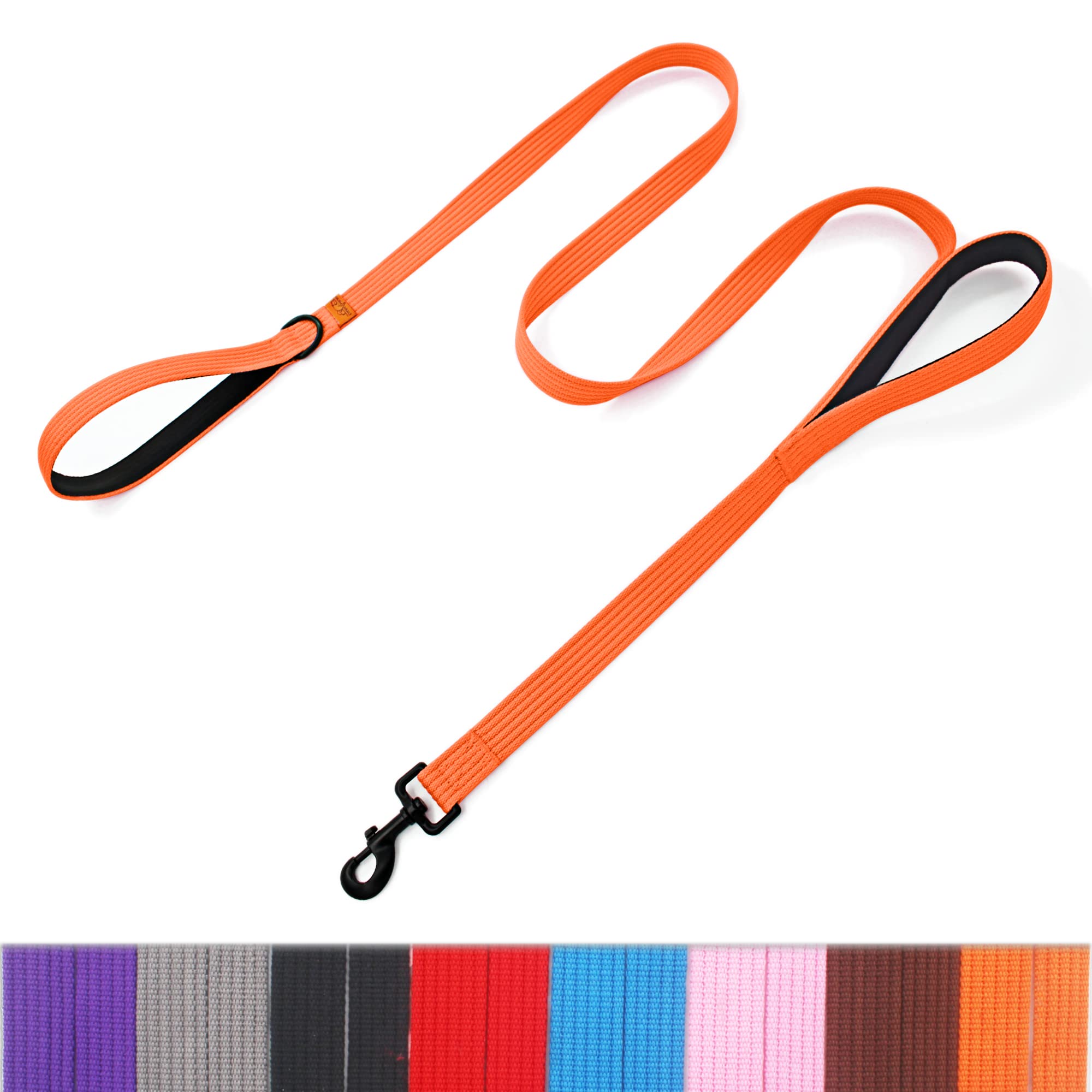 lynxking Dog Training Leash Double Handle Dog Leash Heavy Duty 6ft Webbing 2 Padded Handles Leash Long Reflective Safety Walking Lead for Small Medium Large Dogs