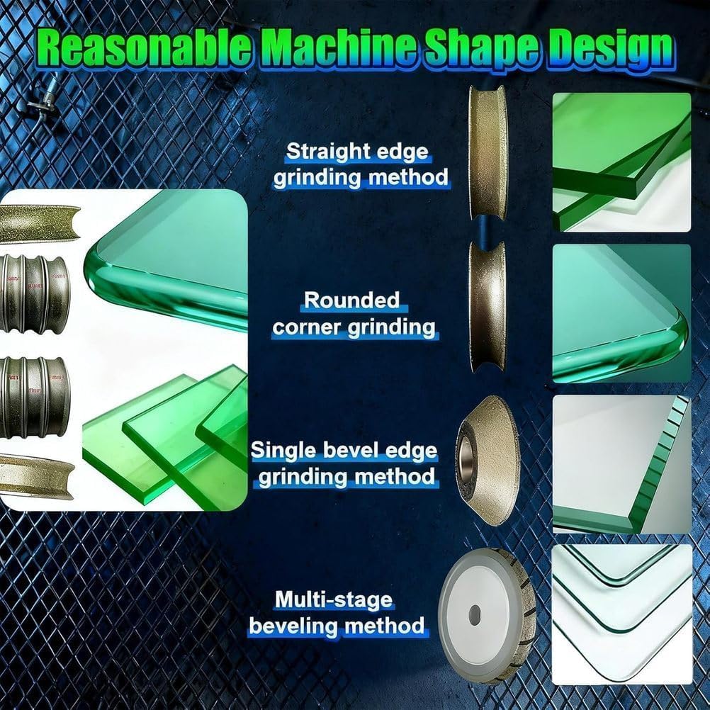 Electric Small Glass Edging Machine Portable Glass Edger Straight Round Bevel Edge Grinder Polish Edge Machine