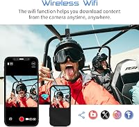 Apexcam K20 Érintőképernyős Akciókamera 4K60FPS 48MP WiFi 20m Vízálló Sportkamera 64GB Kártyával és Távirányítóval 4