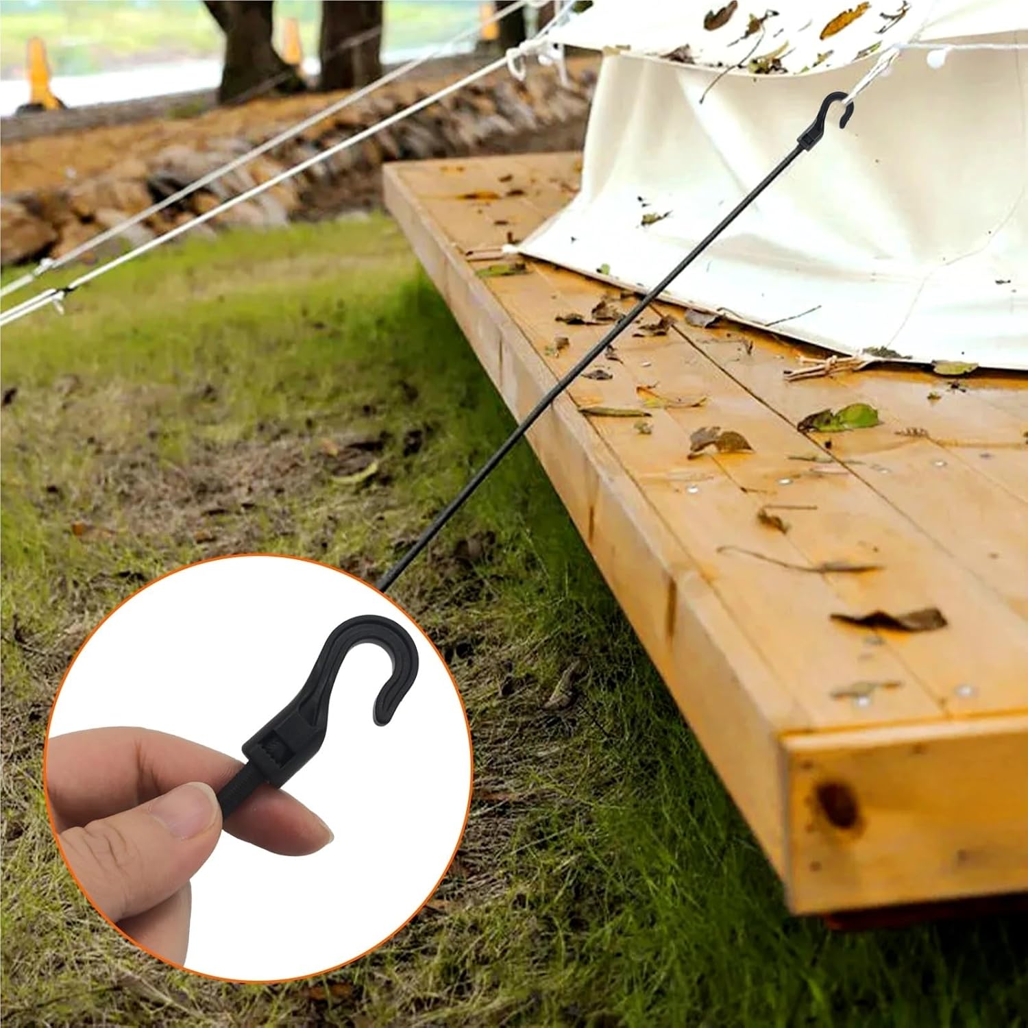 Small Bungee Cords 15pc Mini Bungee Cords Open End Cord Hooks Snap Boat Kayak Motorcycle Rope Buckle Camping Tent Hook for Bungee Shock Elastic Bungees Cord Straps