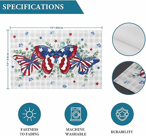 Vista 649 de Juego de 6 manteles individuales rojos para el día de San Valentín, diseño de corazón de San Valentín, resistentes al calor, lavables, manteles