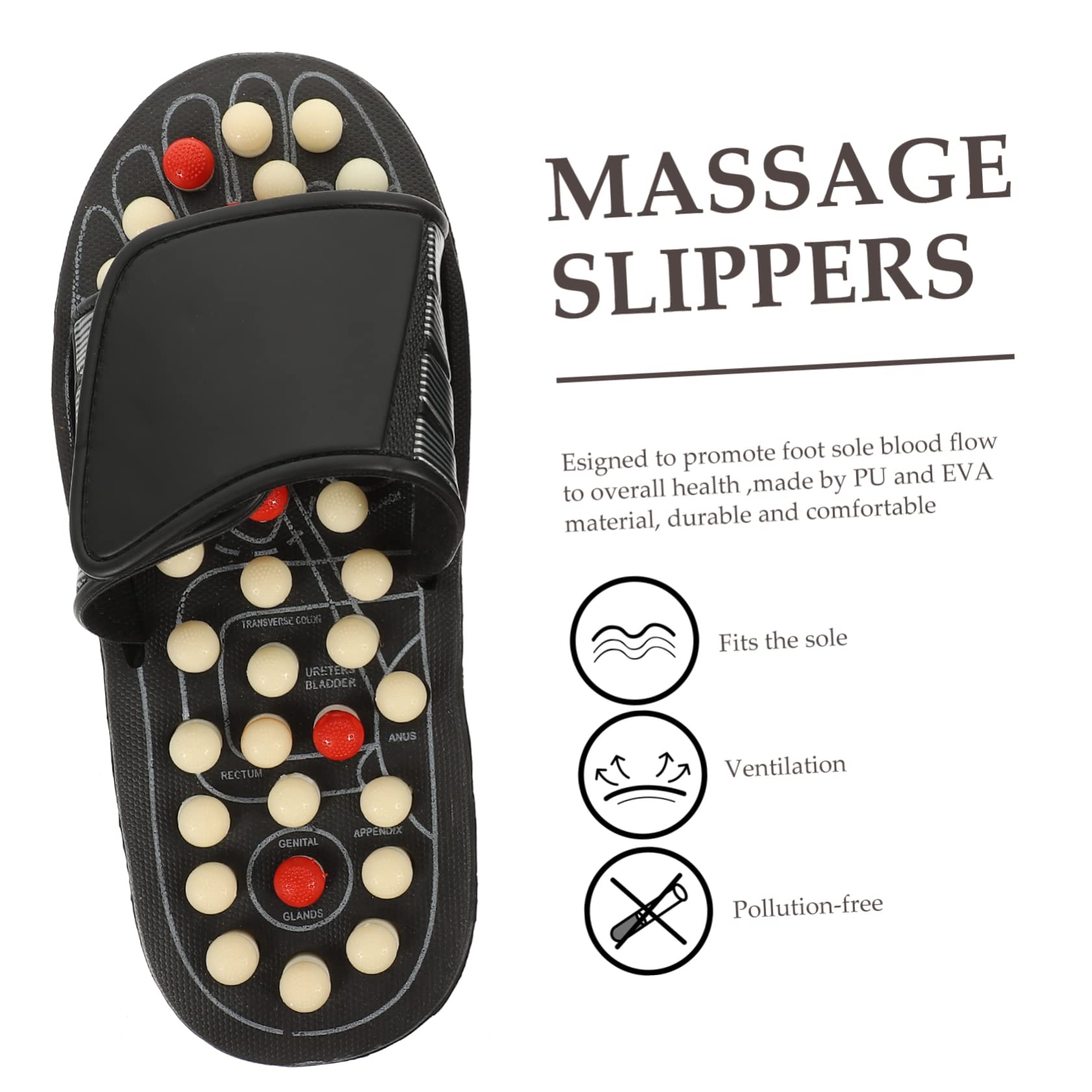 Akupunktur Massage Slipper zur Fußpflege Pu und Eva Material Entspannung für Fußsohle Fördert Blutzirkulation Unisex Massage Sandalen für Fußmassage