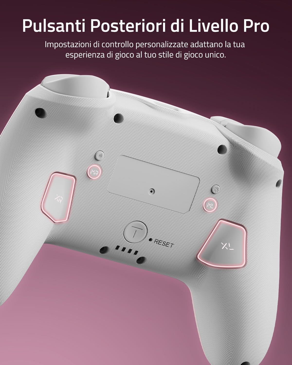[Motivo luminoso] Controller Switch Pro Wireless Compatibile con Switch/OLED/Lite, Firefly Controller Bluetooth con 7 Colori LED/Paddle/Turbo - Gatto Zampa Rosa