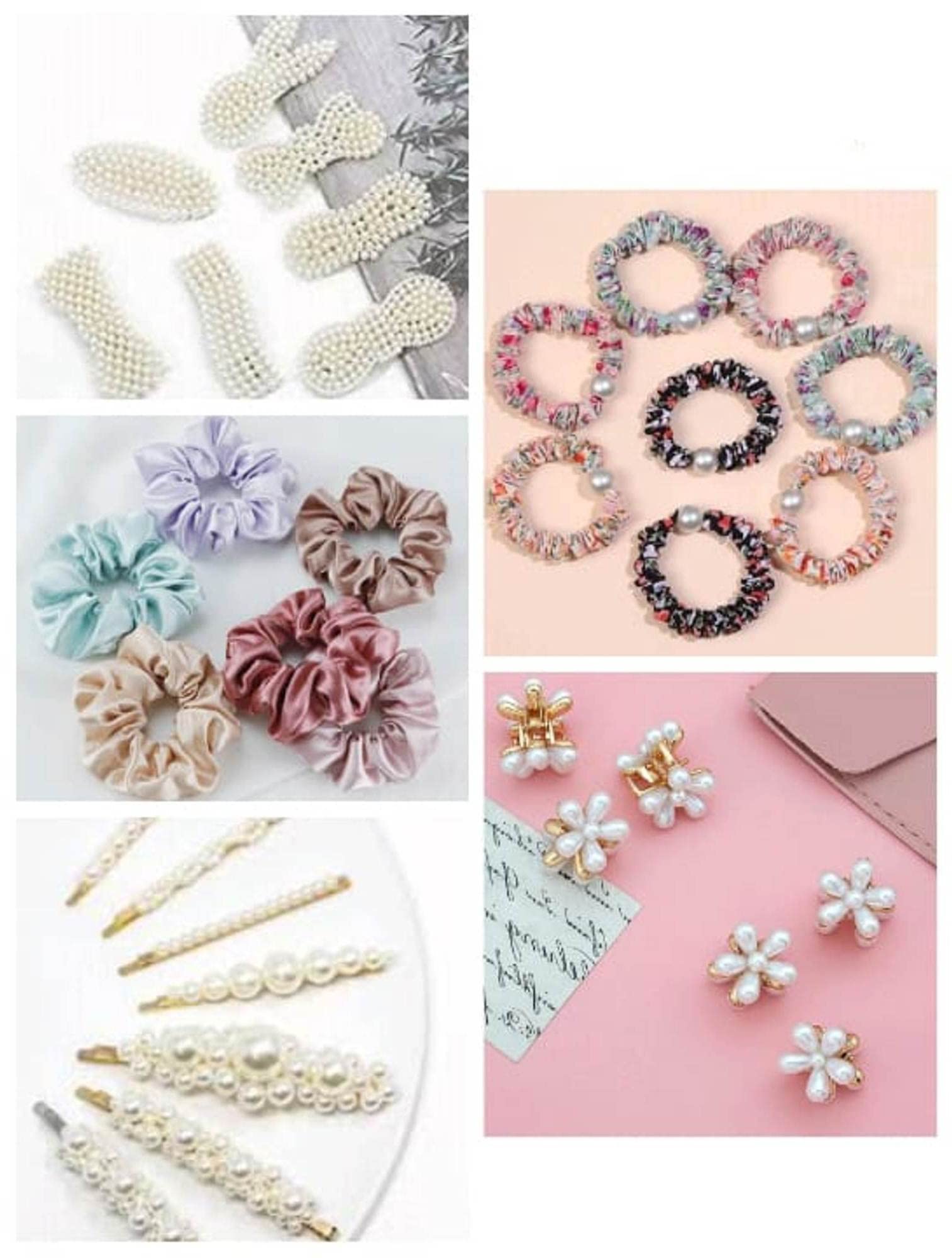 Snowpearl 10 Pieces Hair Accessories Combo- Pony Tail Holder Hair Scrunchies | Pearl Hair Pins | Pearl Hair Tic Tac Clips | Pearl Rubber Band | Pearl Flower Hair Claws- Multicolor for Women & Girls (B0BTJ4YX1T) Amazon Price History, Amazon Price Tracker