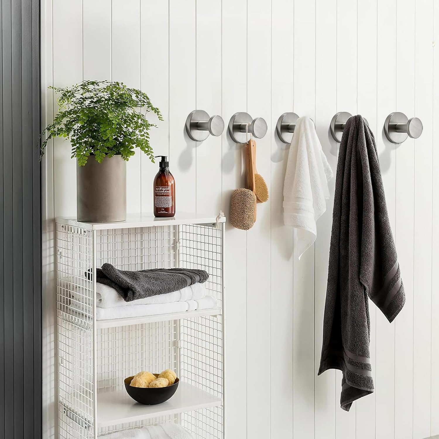 khtumeware Robe Hook for Hanging 3 Pack Bathroom Towel Hooks,Brushed Satin Nickel Hat-and-Coat-Hooks