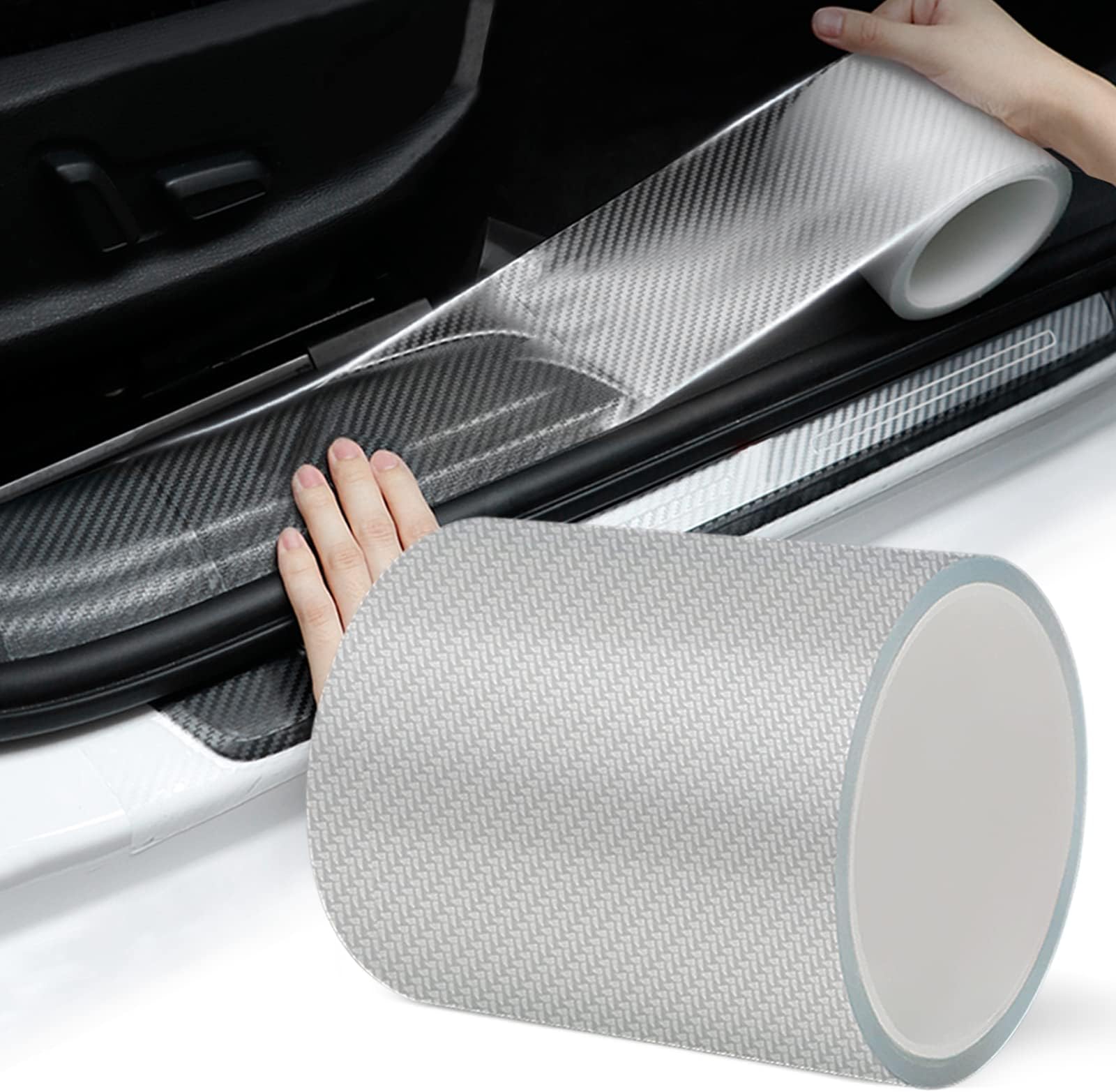 Storystore Car Door Edge Guards, 4In x 33Ft Door Sill Guard Protector, Anti-Scratch Adhesive Tape, Automotive Anti-Collision Strip for Car Door Edge/Front and Rear Bumper/Door Sill Protector