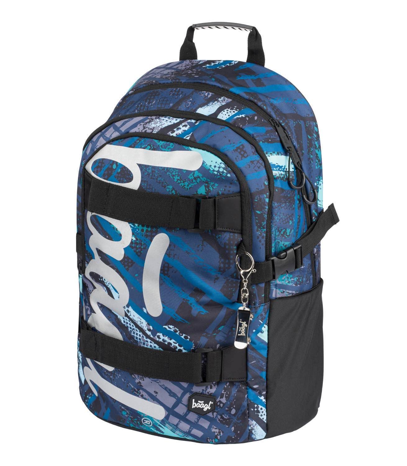 Baagl Schulrucksack für Jungen Mädchen Teenager - Skateboard Rucksack - Kinderrucksack mit Laptopfach und Brustgurt für Schule, Weiterführendeschule, Mittelschule