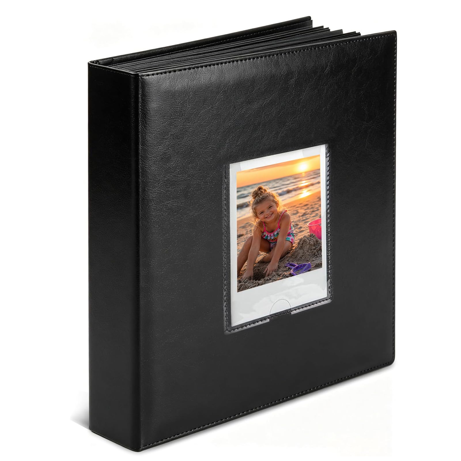 Album fotografico a 192 tasche per Fujifilm Instax Wide 300, adatto a fotocamere Polaroid OneStep/POP/Originals 600/SX70 da 3,5x4,5 pollici e album di pellicole i-Type(Nero)