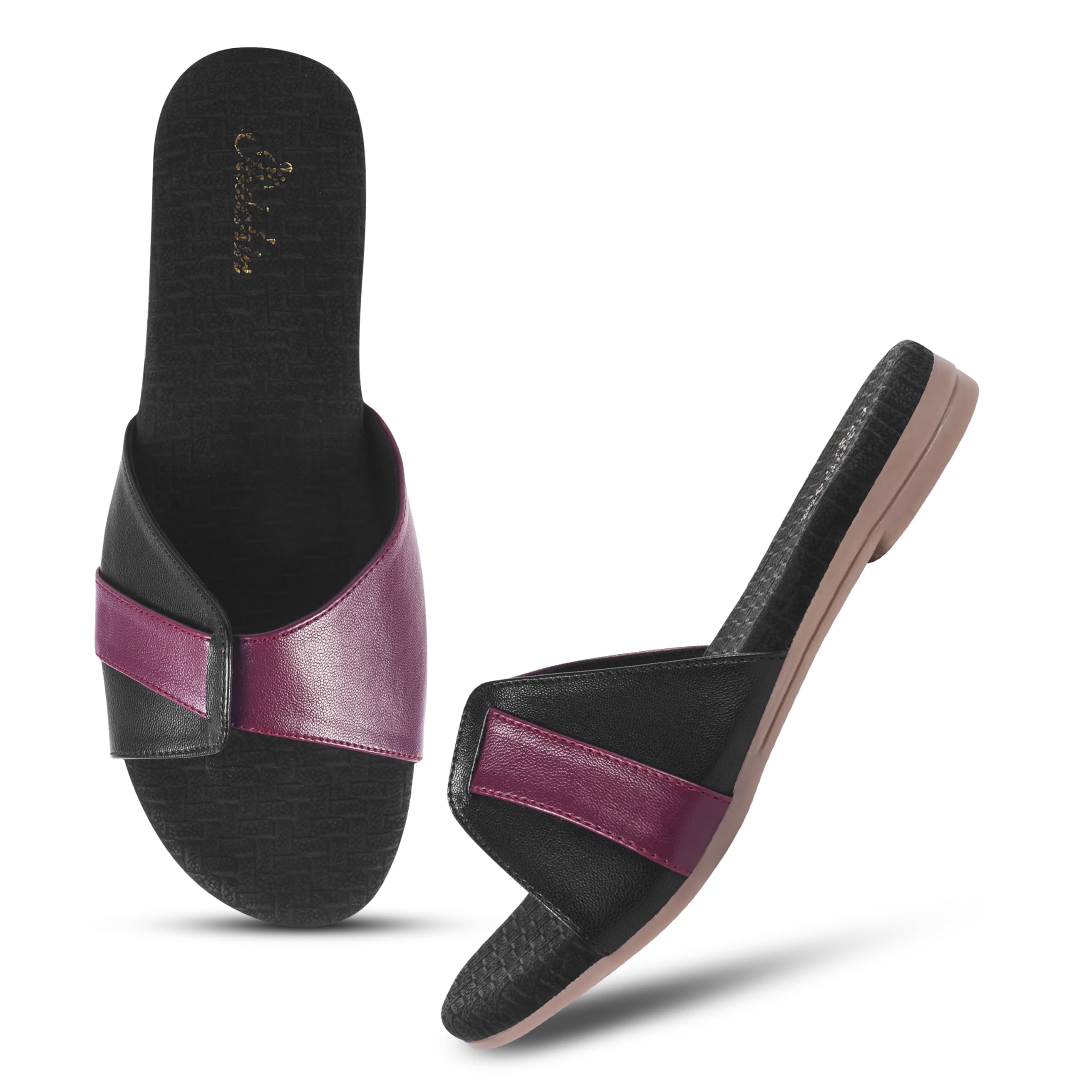 Women's Round Toe Flats | Soft Stylish Slip-On Sandals for Casual Wear | Comfortable Summer Slippers | Lightweight Open Toe Flats for Women | Footwear for Daily Use-image-44
