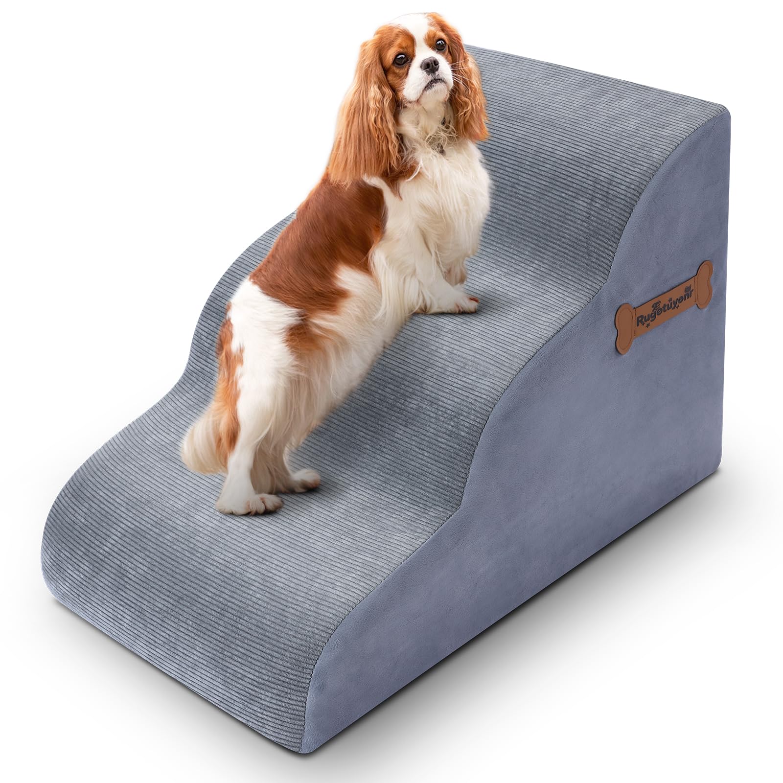 Marchepieds pour Chien à 3 Niveaux, 32 x 60 x 30 cm, pour canapé et lit Haut, marches antidérapantes pour Animaux domestiques, Rampe en Mousse de 30 cm de Haut – Idéal pour Les Petits Animaux