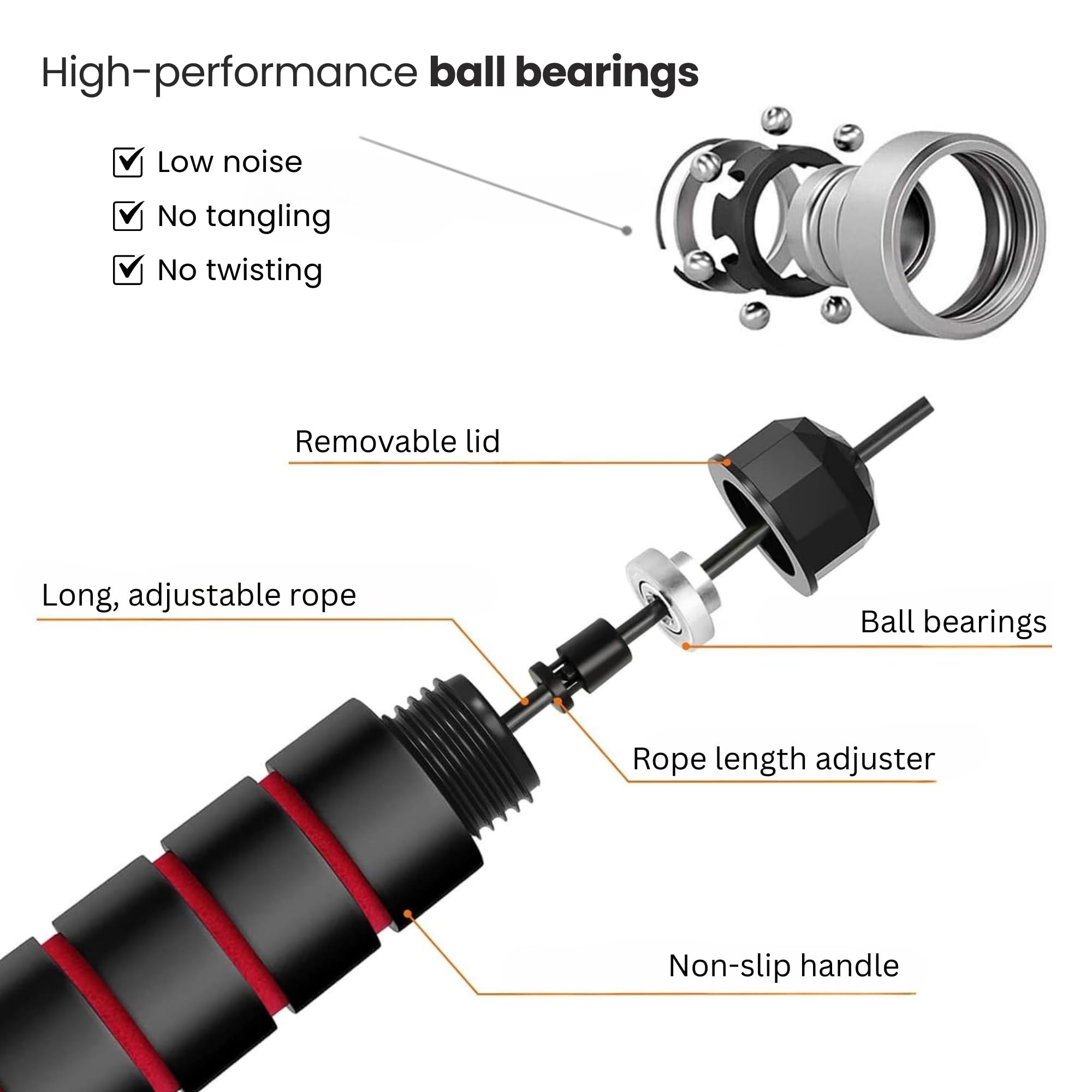 Skakanka regulowana – Speed Rope Fitness Gym skakanka – antypoślizgowe uchwyty z pianki – dla dorosłych