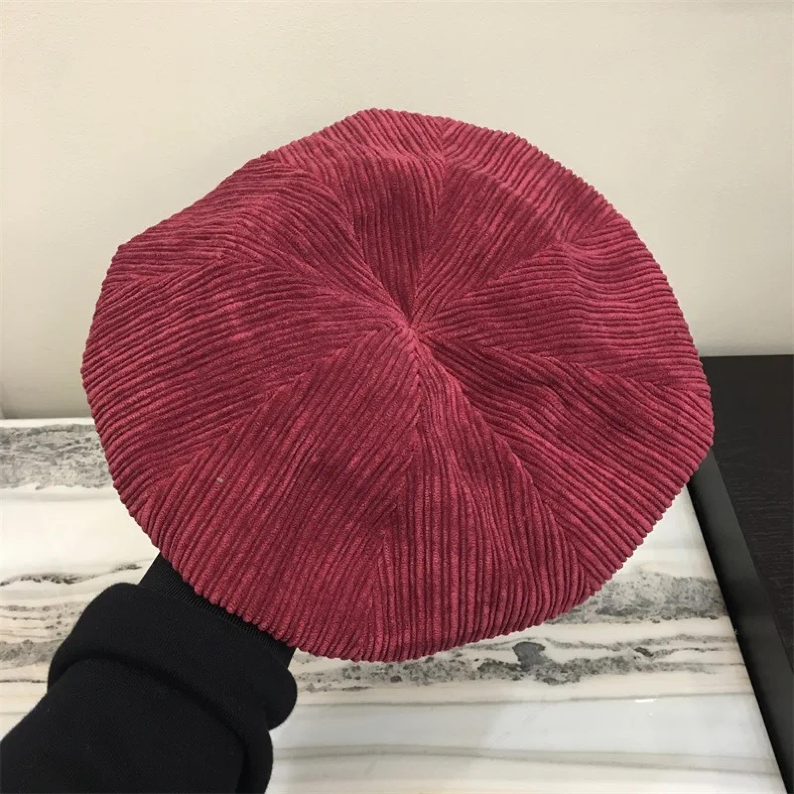 Kapelusze Czapki Skullies Czapki Beanies Czapka Beanie Czapka Show Face Mały Sztruks Beret Moda Damska Malarz Kapelusz Retro Jesień Zima Ośmiokątne Czapki, Jak na zdjęciu, rozmiar uniwersalny