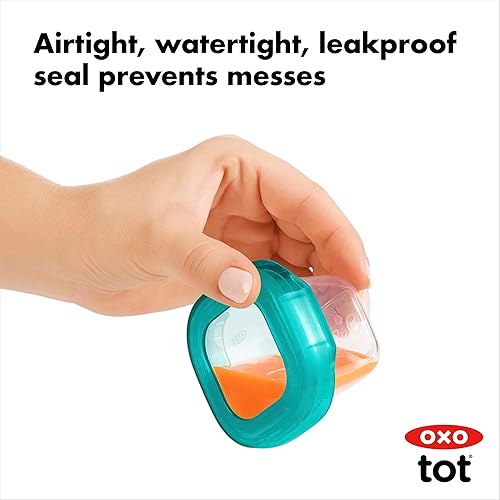 Miniatura 8 de OXO Tot Baby Blocks - Contenedores de almacenamiento para congelador 2 onzas color verde azulado Rosa/Rebel Fun., Color verde azulado.