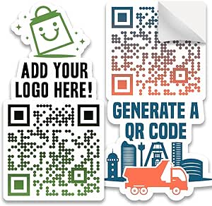 Amazon.com: VulgrCo Custom QR Code Logo Stickers - Glossy Waterproof ...