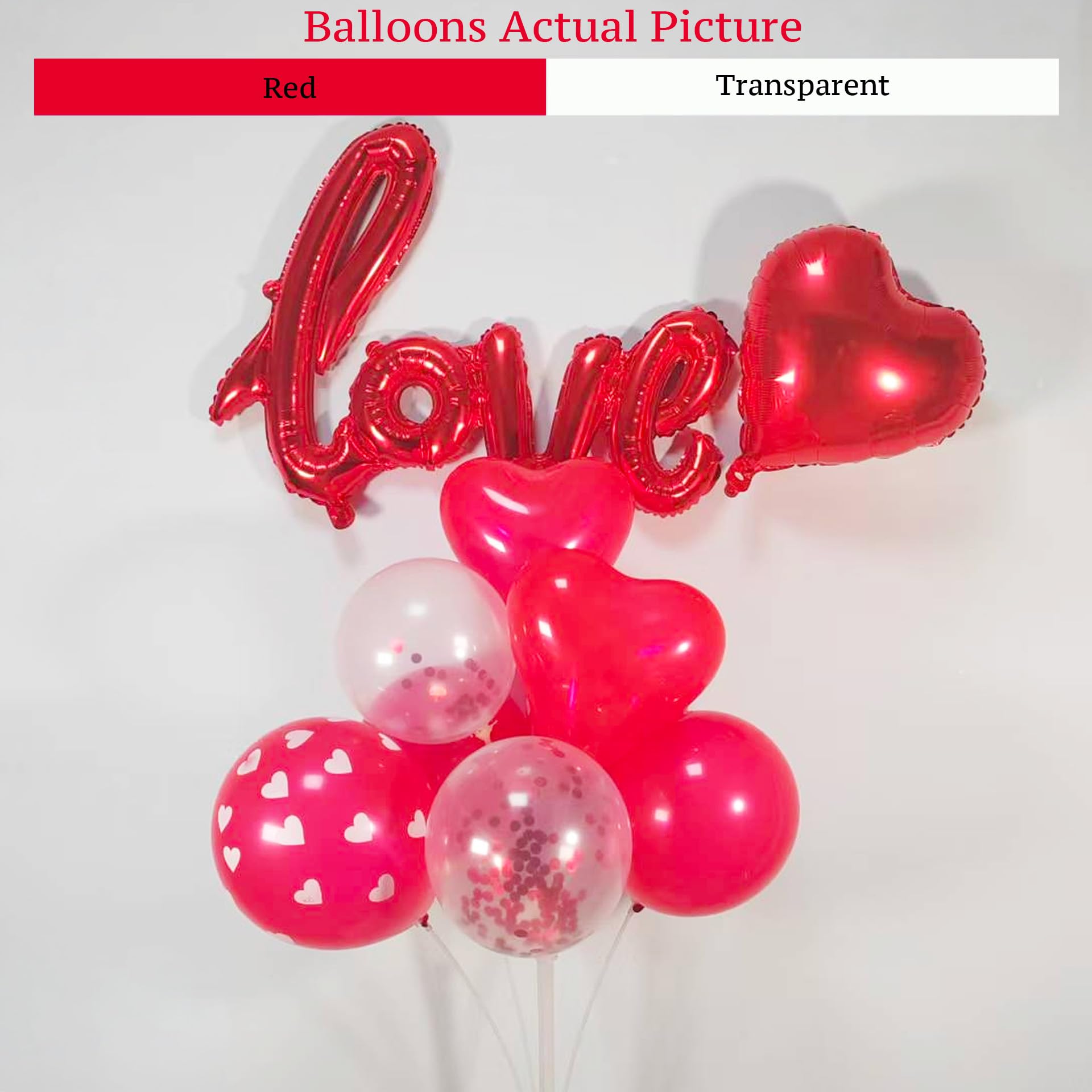 Decoraciones rojas para el día de San Valentín con velas LED de té