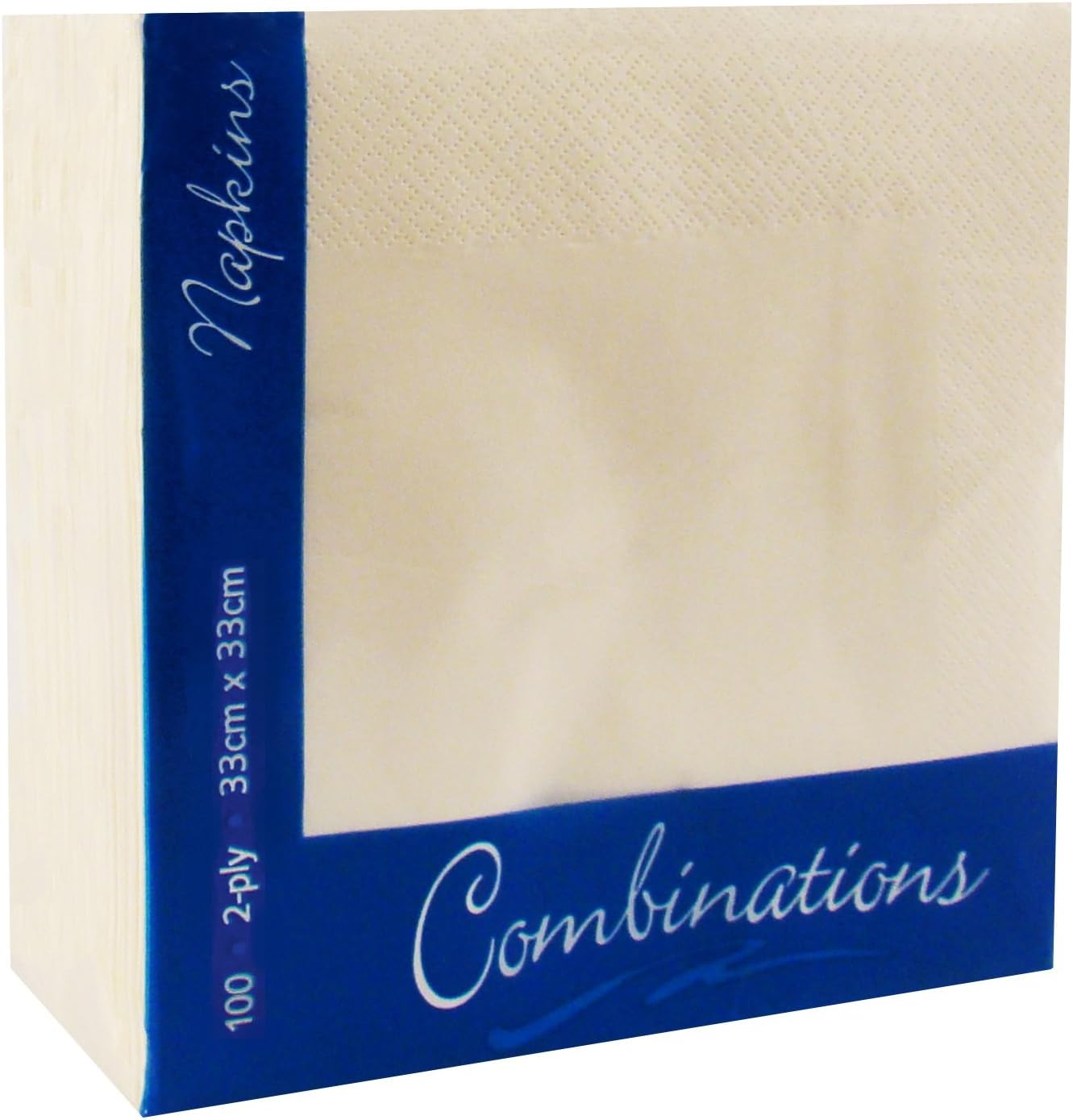 100 Champagne 2Ply Paper Napkins Serviettes Tissues 33cm Party Tableware Catering