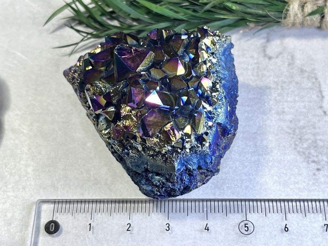 七色の夢໒꒱✨　オーラ　紫水晶　ラフストーン　原石　クラスター 七色の夢໒꒱✨ ホワイト オーラ 水晶 ラフストーン 原石