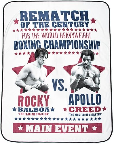 Miniatura 1 de Jay Franco Rocky Balboa vs Apollo Creed Manta  Medidas 46 x 60  Forro polar súper suave